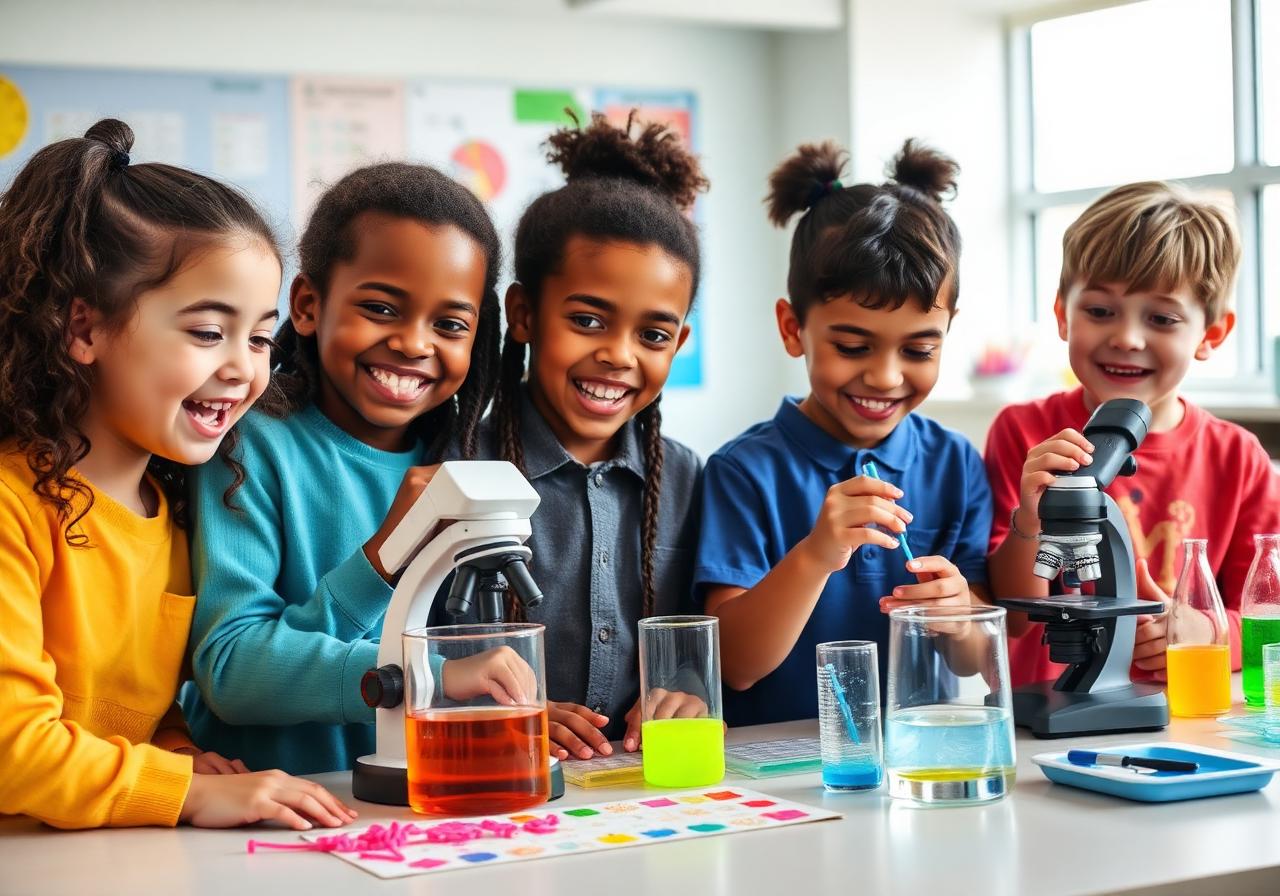 Students conducting hands-on STEM experiments at All Smart Kids Academy